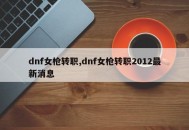 dnf女枪转职,dnf女枪转职2012最新消息