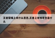 王者荣耀上单什么意思,王者上单啥意思是什么