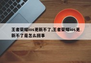 王者荣耀ios更新不了,王者荣耀ios更新不了是怎么回事