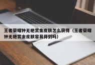 王者荣耀钟无艳赏金皮肤怎么获得（王者荣耀钟无艳赏金皮肤容易得到吗）