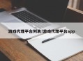 游戏代理平台列表!游戏代理平台app