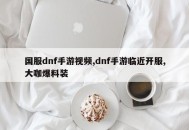 国服dnf手游视频,dnf手游临近开服,大咖爆料装